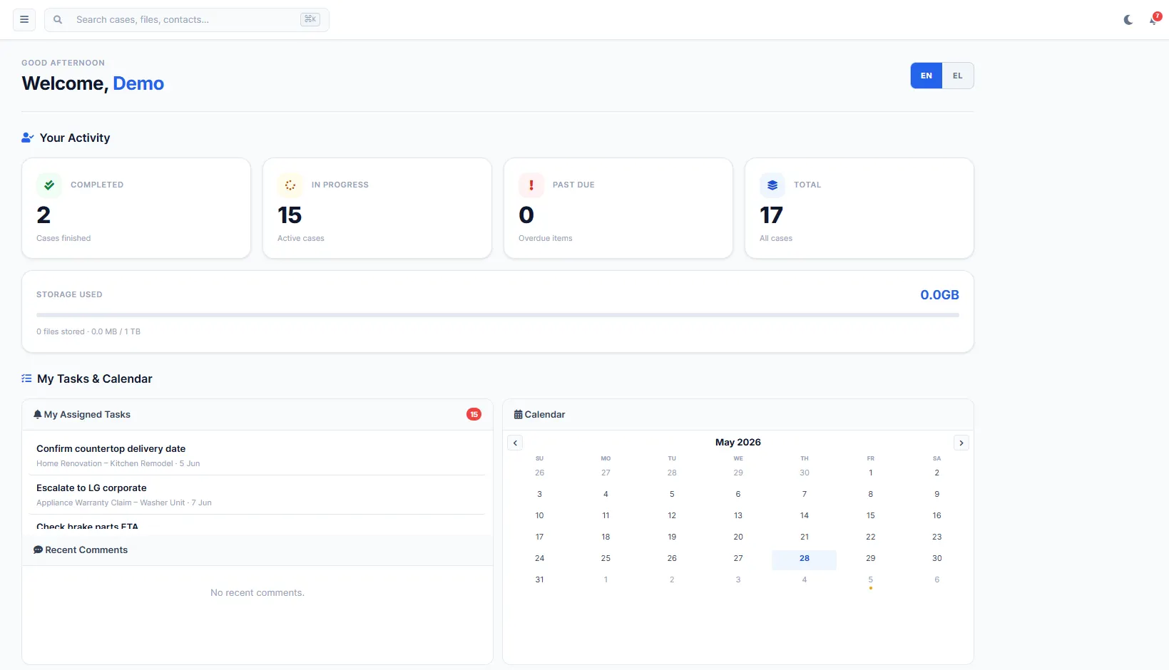 Herarx personal dashboard