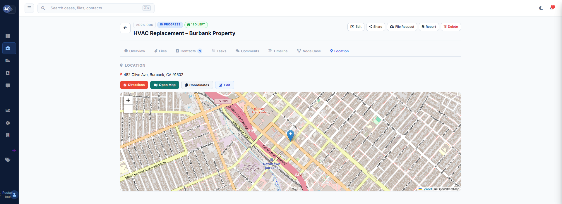 Herarx case location — interactive address map